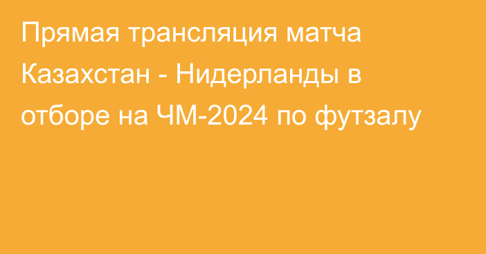 Прямая трансляция матча Казахстан - Нидерланды в отборе на ЧМ-2024 по футзалу