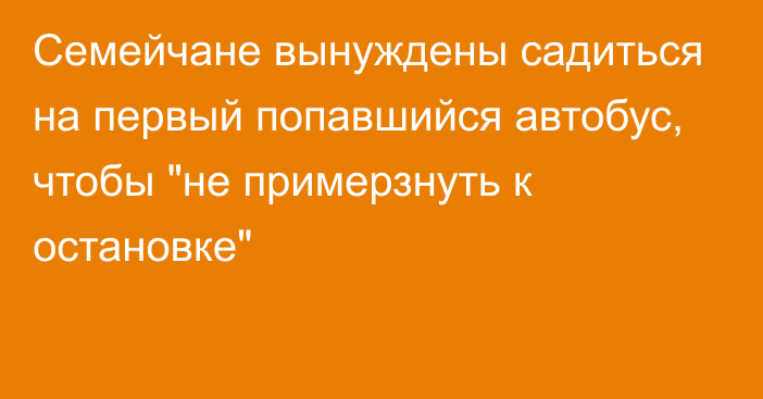 Семейчане вынуждены садиться на первый попавшийся автобус, чтобы 