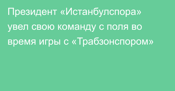 Президент «Истанбулспора» увел свою команду с поля во время игры с «Трабзонспором»