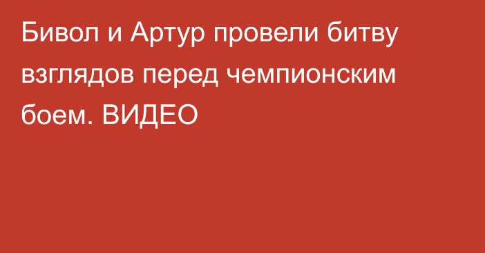 Бивол и Артур провели битву взглядов перед чемпионским боем. ВИДЕО