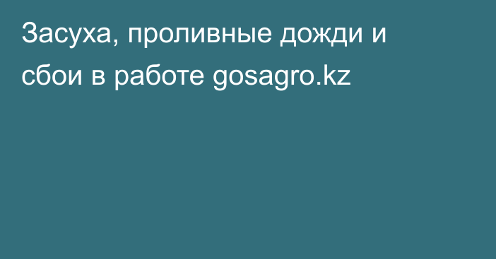 Засуха, проливные дожди и сбои в работе gosagro.kz