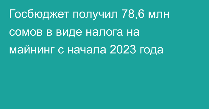 Госбюджет получил 78,6 млн сомов в виде налога на майнинг с начала 2023 года