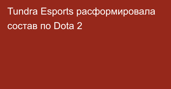 Tundra Esports расформировала состав по Dota 2