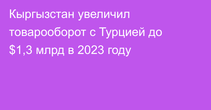 Кыргызстан увеличил товарооборот с Турцией до $1,3 млрд в 2023 году