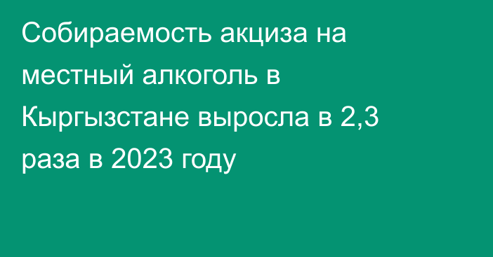 Собираемость акциза на местный алкоголь в Кыргызстане выросла в 2,3 раза в 2023 году