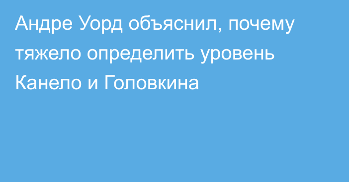 Андре Уорд объяснил, почему тяжело определить уровень Канело и Головкина