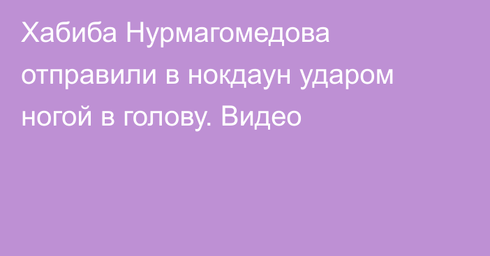 Хабиба Нурмагомедова отправили в нокдаун ударом ногой в голову. Видео