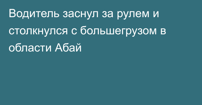 Водитель заснул за рулем и столкнулся с большегрузом в области Абай