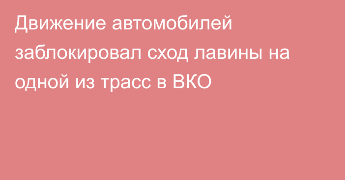 Движение автомобилей заблокировал сход лавины на одной из трасс в ВКО