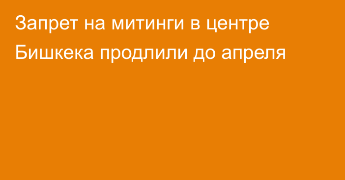 Запрет на митинги в центре Бишкека продлили до апреля