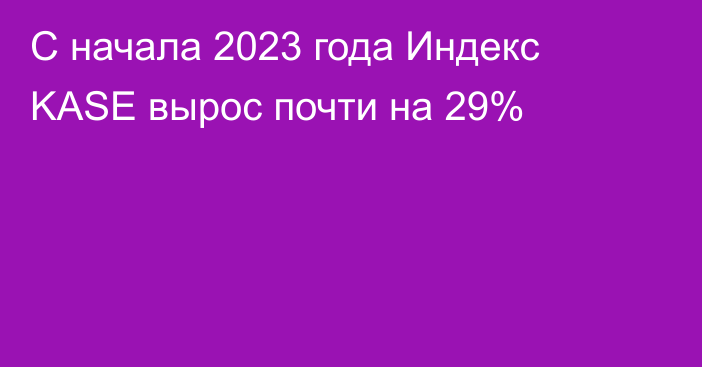 С начала 2023 года Индекс KASE вырос почти на 29%