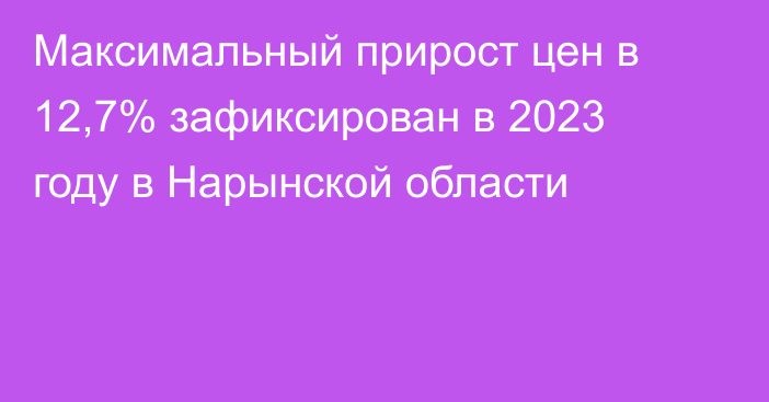 Максимальный прирост цен в 12,7% зафиксирован в 2023 году в Нарынской области