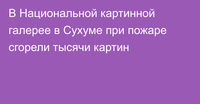 В Национальной картинной галерее в Сухуме при пожаре сгорели тысячи картин