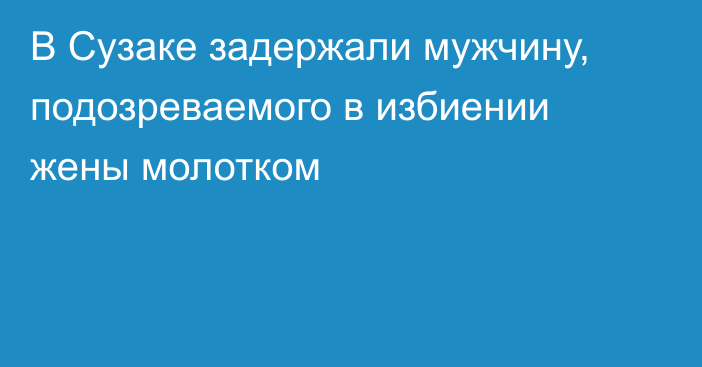 В Сузаке задержали мужчину, подозреваемого в избиении жены молотком