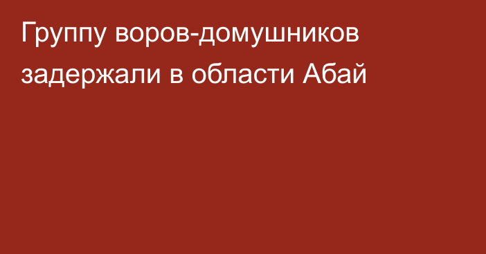 Группу воров-домушников задержали в области Абай