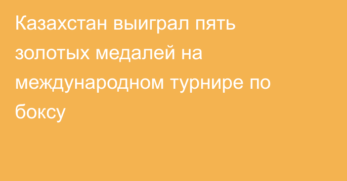 Казахстан выиграл пять золотых медалей на международном турнире по боксу