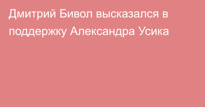 Дмитрий Бивол высказался в поддержку Александра Усика