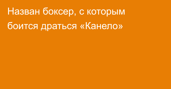 Назван боксер, с которым боится драться «Канело»