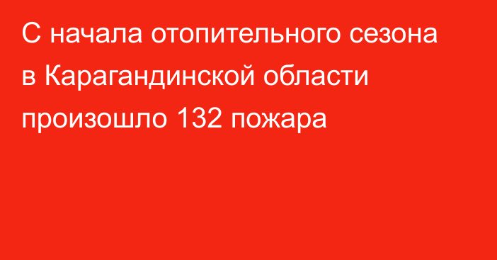 С начала отопительного сезона в Карагандинской области произошло 132 пожара