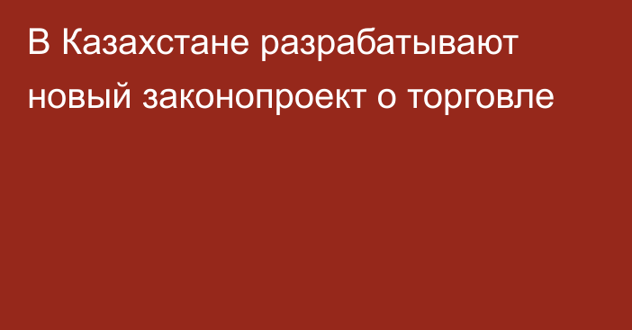 В Казахстане разрабатывают новый законопроект о торговле