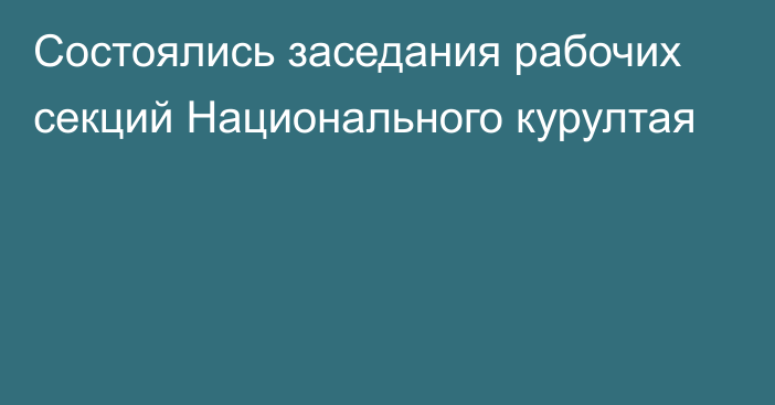 Состоялись заседания рабочих секций Национального курултая