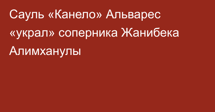 Сауль «Канело» Альварес «украл» соперника Жанибека Алимханулы