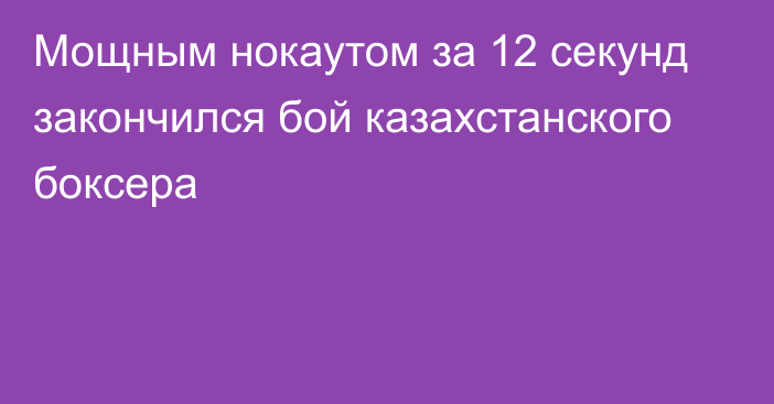 Мощным нокаутом за 12 секунд закончился бой казахстанского боксера