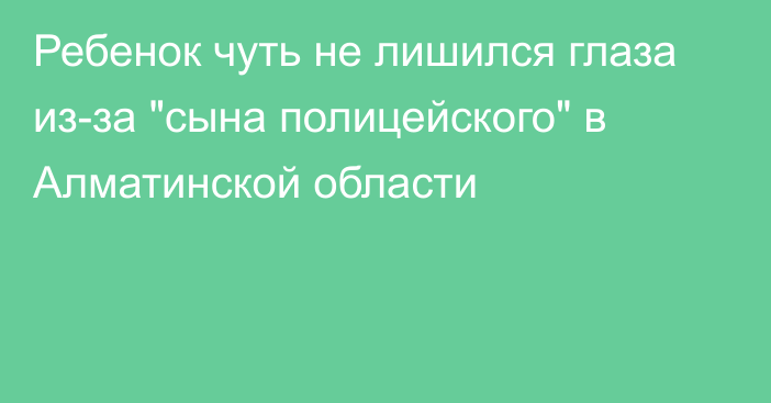 Ребенок чуть не лишился глаза из-за 