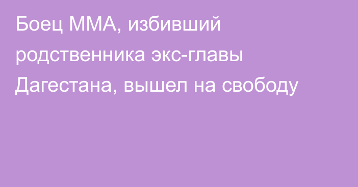 Боец ММА, избивший родственника экс-главы Дагестана, вышел на свободу