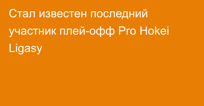 Cтал известен последний участник плей-офф Pro Hokei Ligasy