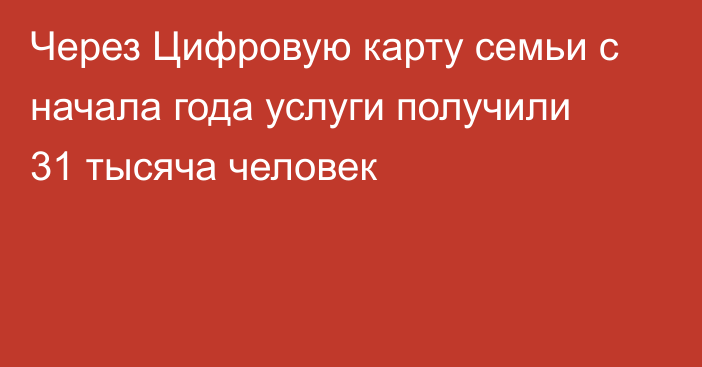 Через Цифровую карту семьи с начала года услуги получили 31 тысяча человек