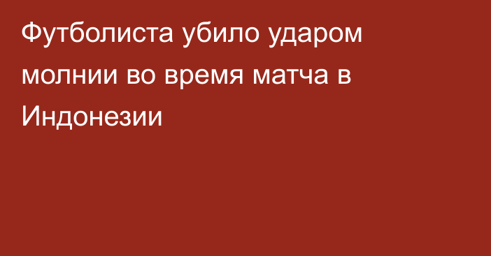 Футболиста убило ударом молнии во время матча в Индонезии