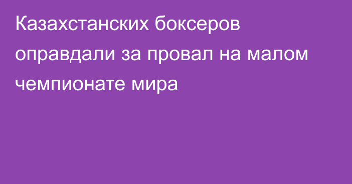 Казахстанских боксеров оправдали за провал на малом чемпионате мира