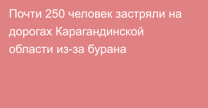 Почти 250 человек застряли на дорогах Карагандинской области из-за бурана