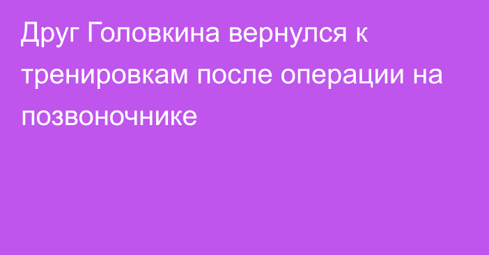 Друг Головкина вернулся к тренировкам после операции на позвоночнике