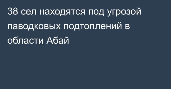 38 сел находятся под угрозой паводковых подтоплений в области Абай