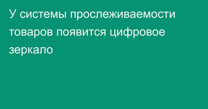 У системы прослеживаемости товаров появится цифровое зеркало