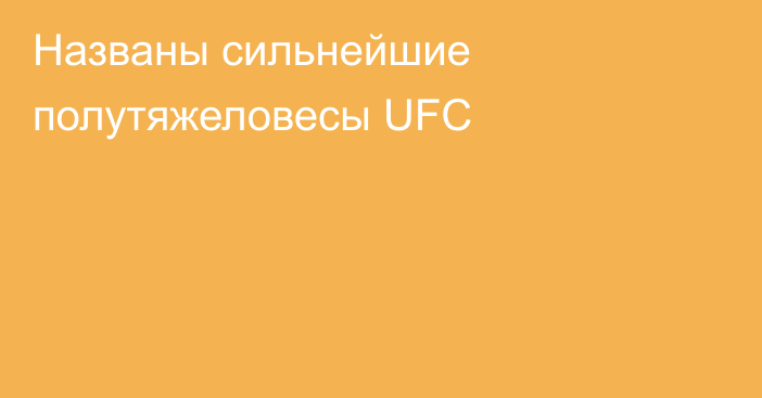 Названы сильнейшие полутяжеловесы UFC