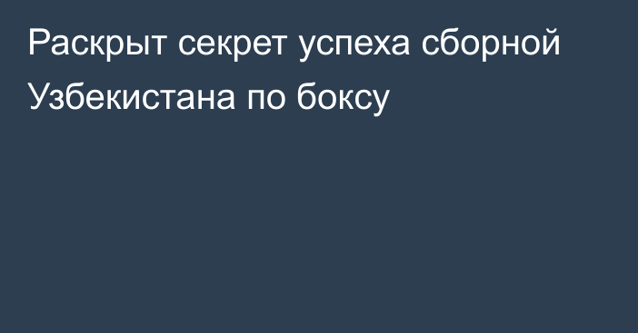 Раскрыт секрет успеха сборной Узбекистана по боксу