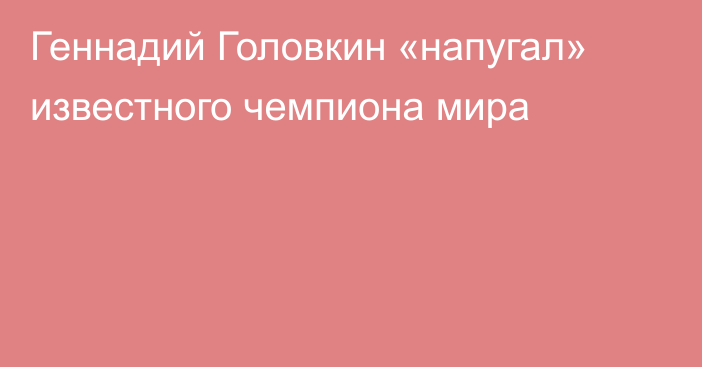 Геннадий Головкин «напугал» известного чемпиона мира