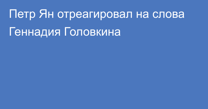 Петр Ян отреагировал на слова Геннадия Головкина