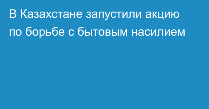 В Казахстане запустили акцию по борьбе с бытовым насилием