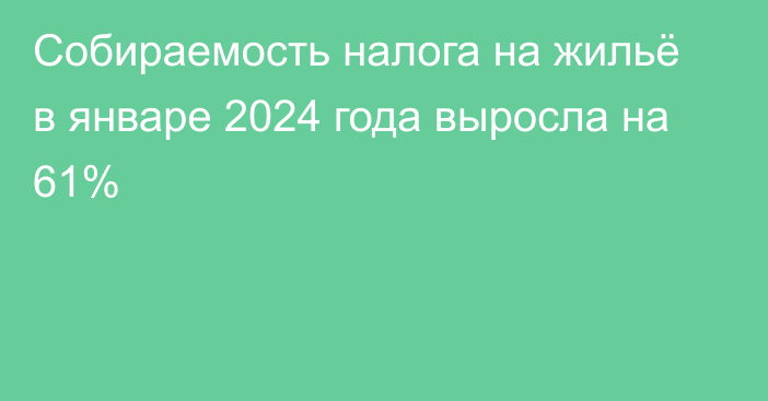 Собираемость налога на жильё в январе 2024 года выросла на 61%