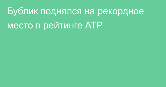 Бублик поднялся на рекордное место в рейтинге АТР