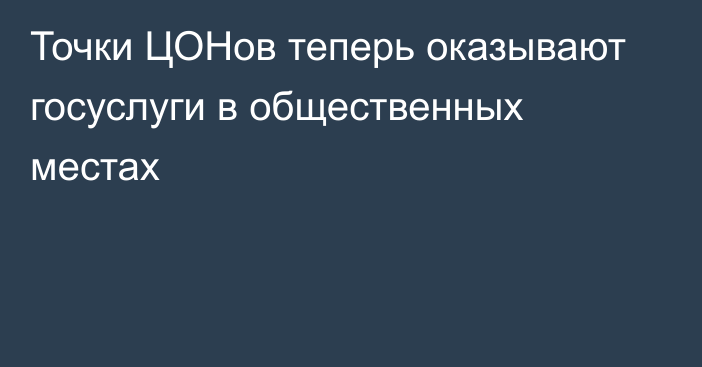 Точки ЦОНов теперь оказывают госуслуги в общественных местах