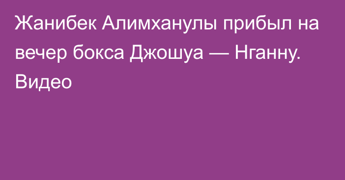 Жанибек Алимханулы прибыл на вечер бокса Джошуа — Нганну. Видео