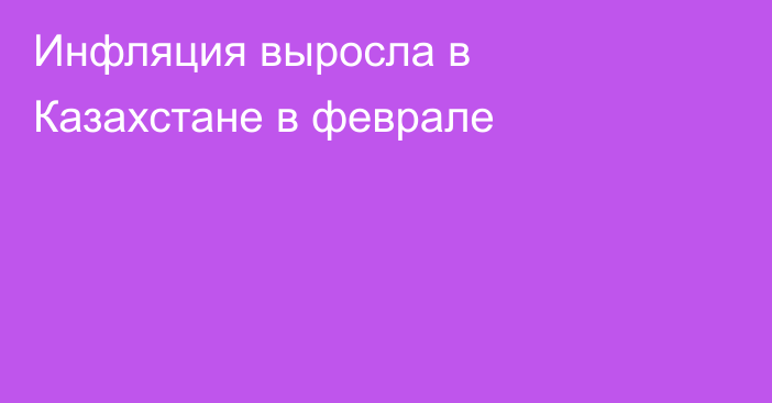 Инфляция выросла в Казахстане в феврале