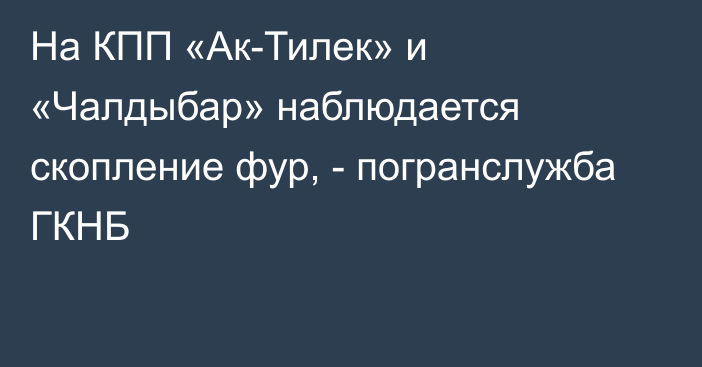 На КПП «Ак-Тилек» и «Чалдыбар» наблюдается скопление фур, - погранслужба ГКНБ