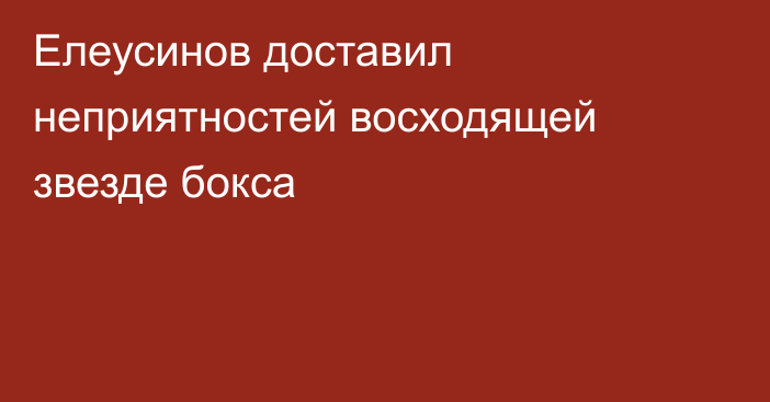 Елеусинов доставил неприятностей восходящей звезде бокса