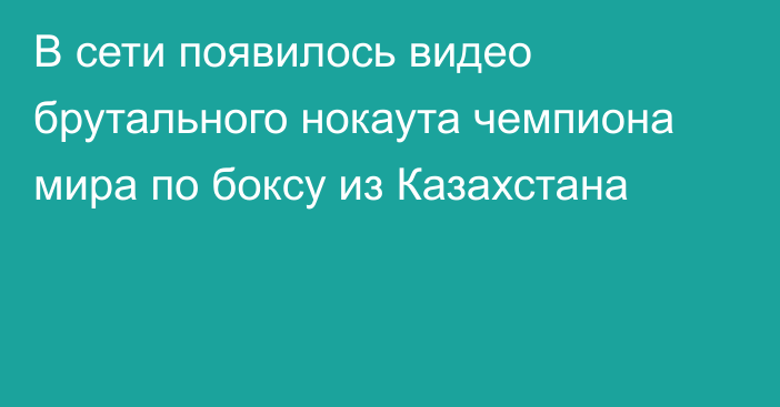 В сети появилось видео брутального нокаута чемпиона мира по боксу из Казахстана